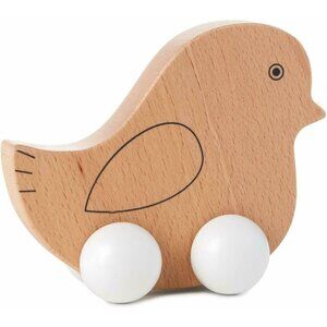 Hallmark Toy Wooden Easter Chick Baby Wheels Push Pull Play Toddler